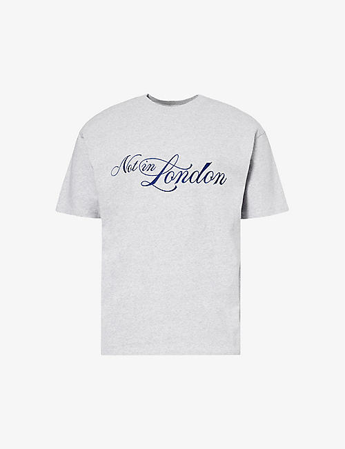 HIGHSNOBIETY: Not In London brand-print cotton-jersey T-shirt