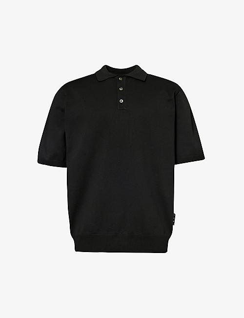 HIGHSNOBIETY: Brand-patch regular-fit knitted polo shirt