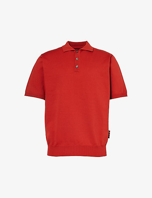 HIGHSNOBIETY: Brand-patch regular-fit knitted polo shirt