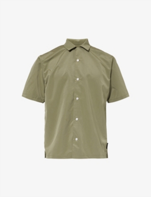 HIGHSNOBIETY: Camp-collar brand-patch woven shirt