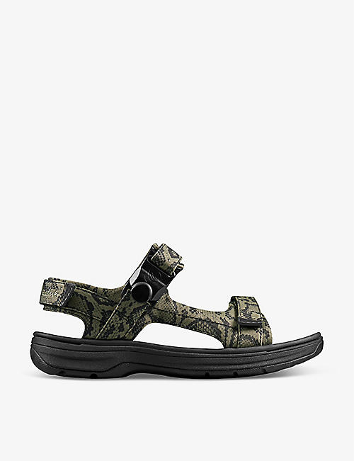 MARTINE ROSE X CLARKS: Martine Rose x Clarks snake-print recycled-polyester sandals