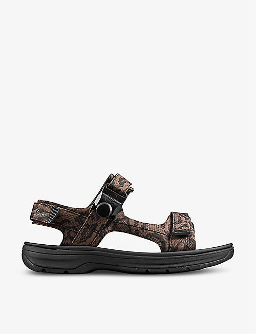 MARTINE ROSE X CLARKS: Martine Rose x Clarks snake-print recycled-polyester sandals