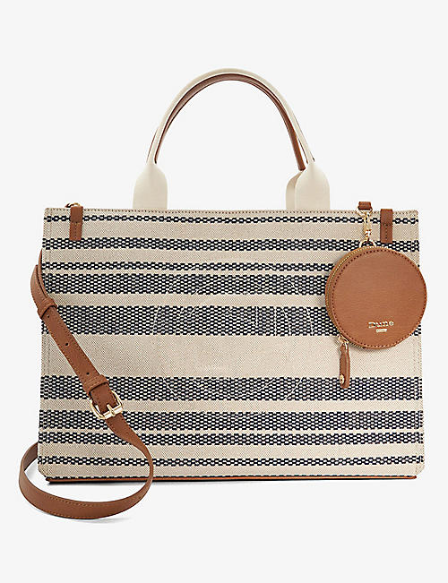 DUNE: Deltra Large striped canvas tote bag