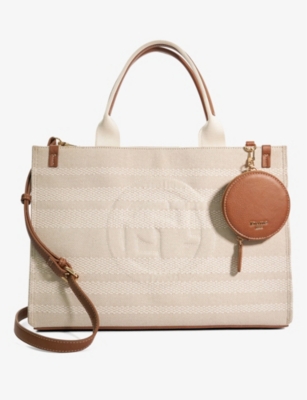 DUNE: Deltra Large striped canvas tote bag