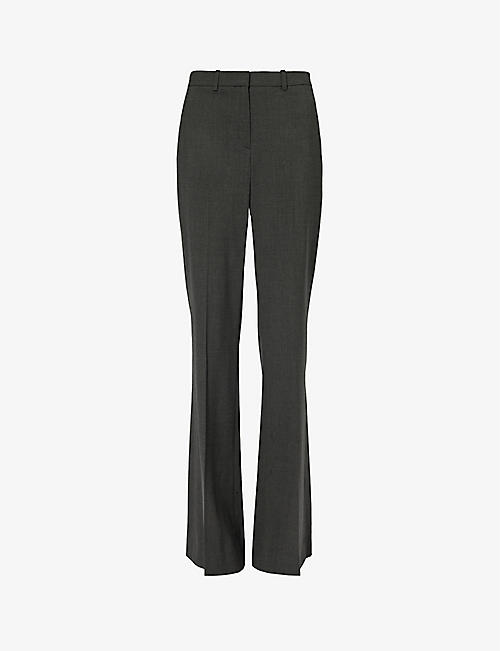 THEORY: Demitria boot-leg mid-rise stretch-wool trousers