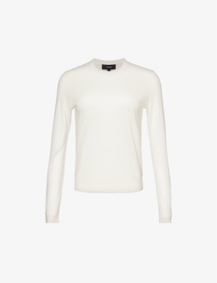 THEORY: Round-neck regular-fit wool-blend knitted top