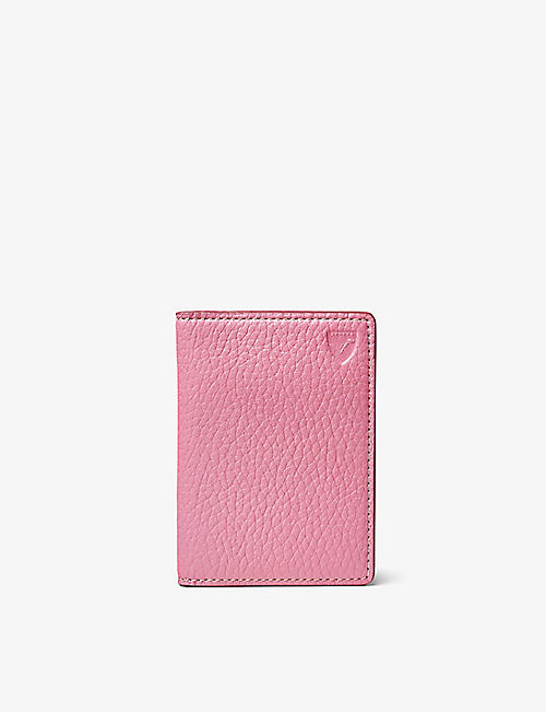 ASPINAL OF LONDON: Double-folded pebble leather credit-card holder