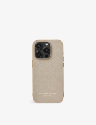 ASPINAL OF LONDON: iPhone 14 Pro pebble leather phone case