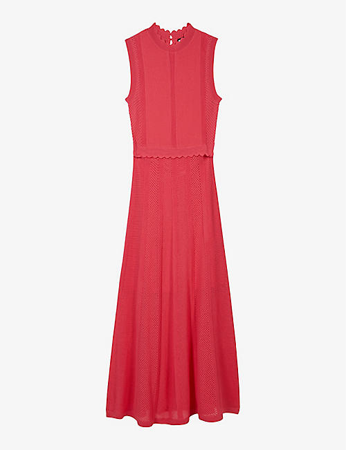 THE KOOPLES: Scalloped-neck slim-fit knitted maxi dress