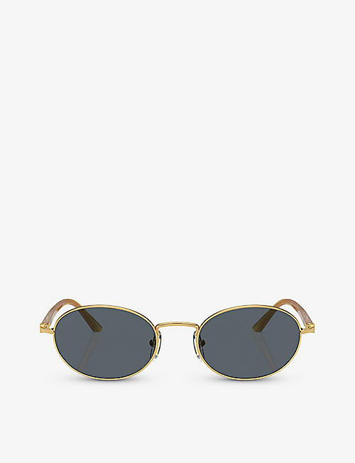 PERSOL: PO1018S round-frame metal sunglasses