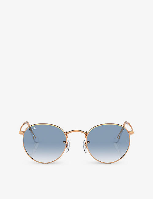 RAY-BAN: RB3447 round-frame metal sunglasses
