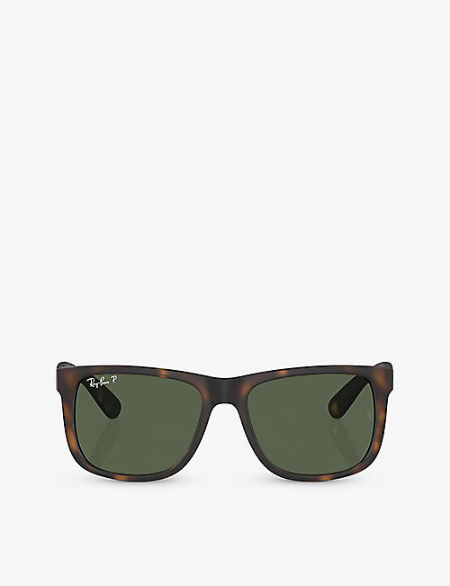 RAY-BAN: RB4165 Justin square-frame tortoiseshell wayfarer sunglasses