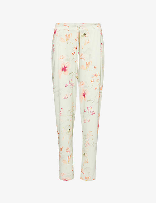HANRO: Printed relaxed-fit cotton-blend trousers