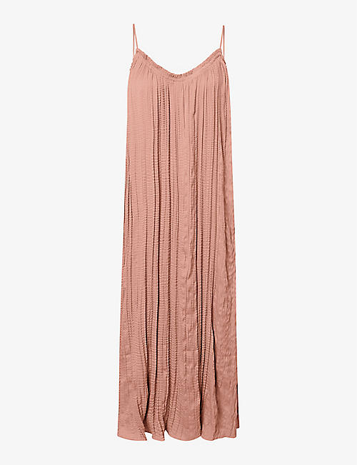 TWIST & TANGO: Summer textured-weave recycled-polyester maxi dress