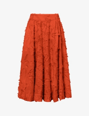 TWIST & TANGO: Meadow A-line organic-cotton midi skirt&nbsp;