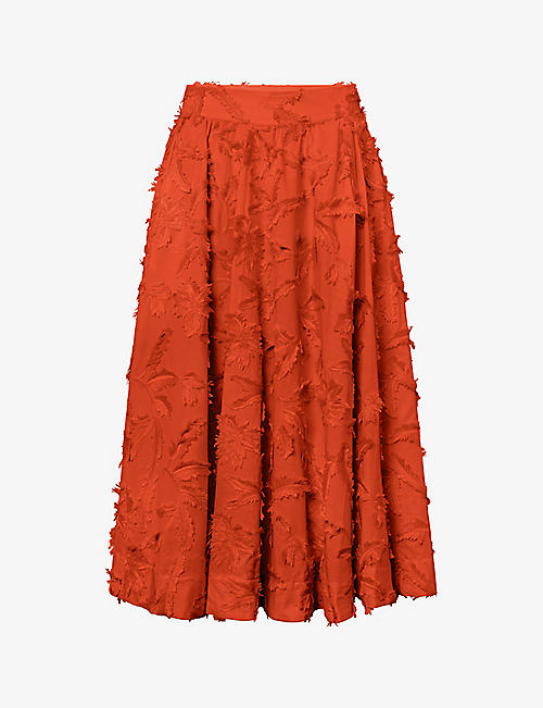 TWIST & TANGO: Meadow A-line organic-cotton midi skirt&nbsp;