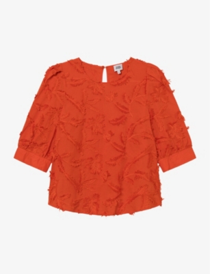 TWIST & TANGO: Marla motif-embroidered organic-cotton blouse
