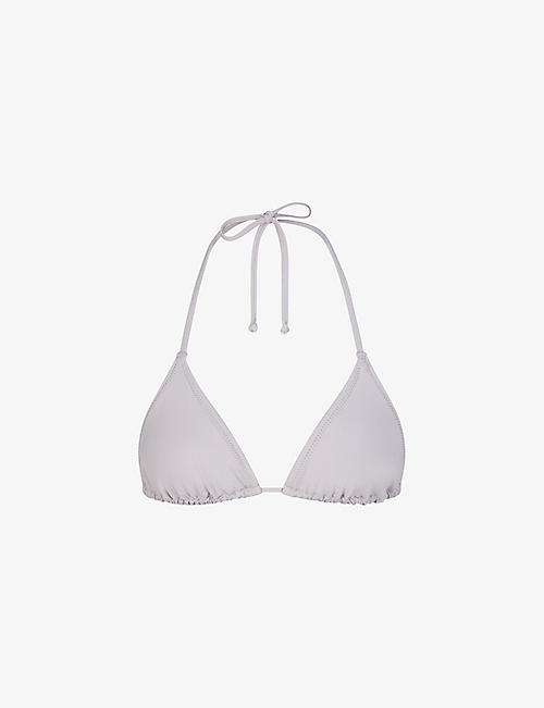 SKIMS: Signature Swim triangle padded stretch recycled-nylon bikini top