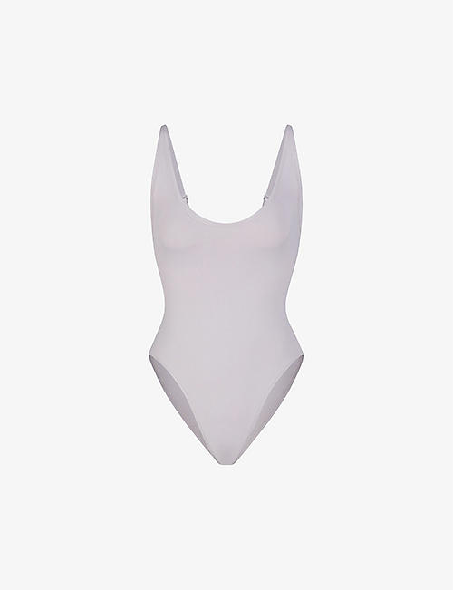 SKIMS: Signature Swim scoop-neck stretch recycled-nylon swimsuit
