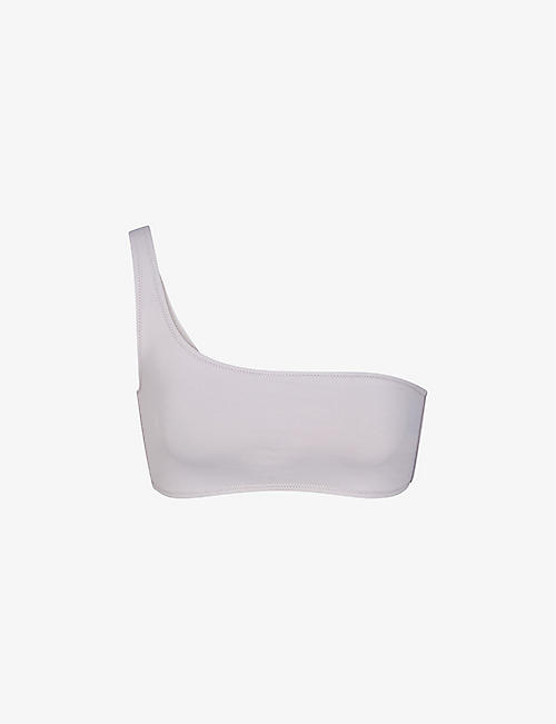 SKIMS: One Shoulder recycled stretch-nylon bikini top