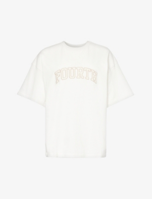 4TH & RECKLESS: Croi logo text-print cotton-jersey T-shirt