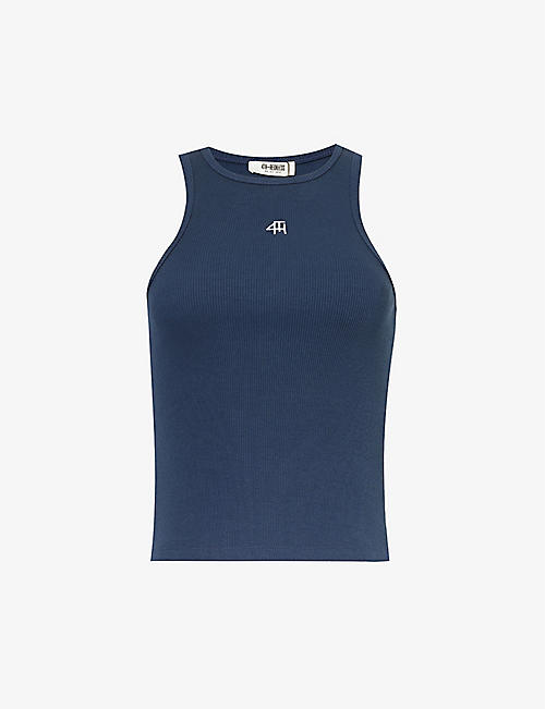 4TH & RECKLESS: Everyday logo-embroidered stretch-cotton top