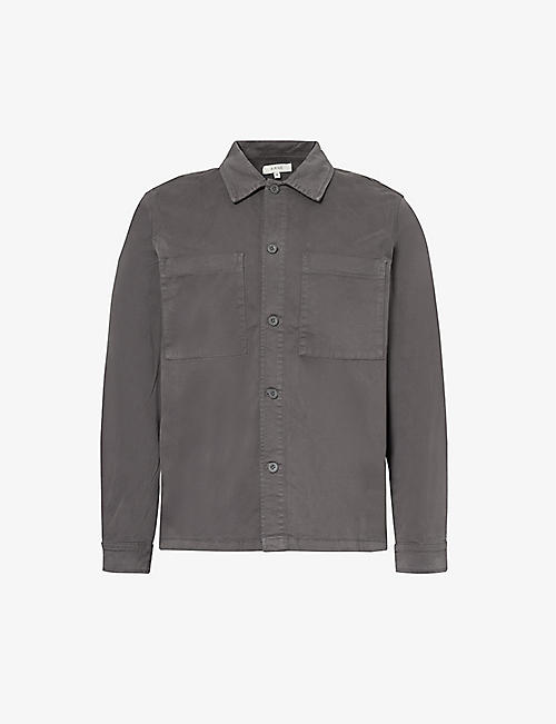 ARNE: Garment-dyed buttoned stretch-cotton overshirt