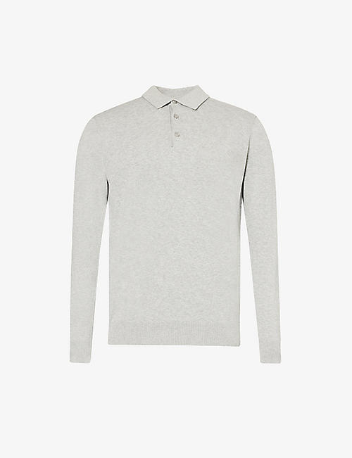 ARNE: Ribbed-trim regular-fit cotton-knit polo shirt