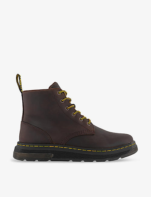DR. MARTENS: Crewson Crazy Horse lace-up leather chukka boots