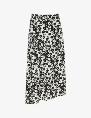 WHISTLES: Riley floral-print woven midi skirt
