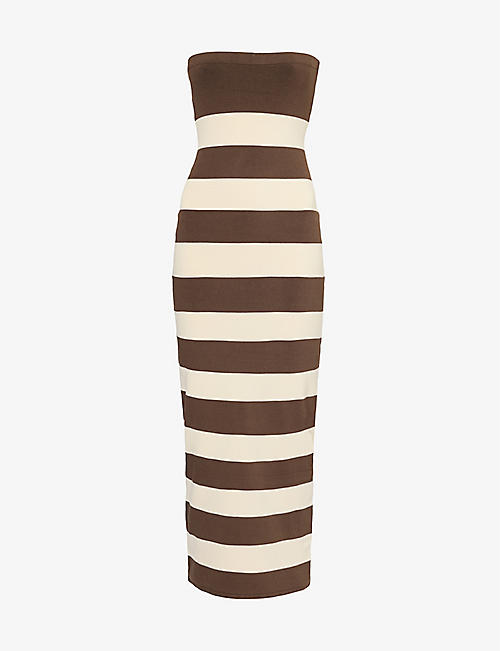 POSSE: Theo striped knitted midi dress