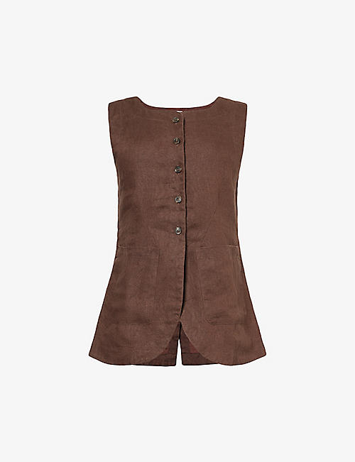 POSSE: Emma side-pocket linen waistcoat