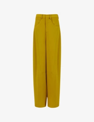 LEEM: Barrel-leg high-rise stretch-woven trousers