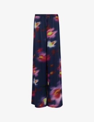 LEEM: Floral-print elasticated-waist stretch-woven trousers