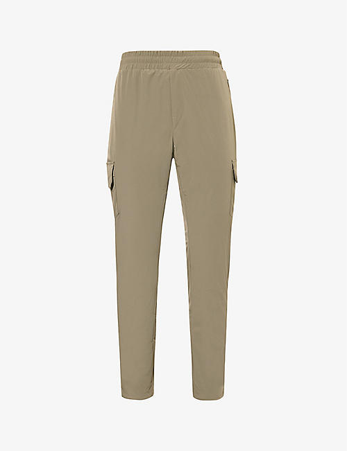 ARNE: Flap-pocket drawstring-hem relaxed-fit tapered-leg stretch-woven cargo trousers