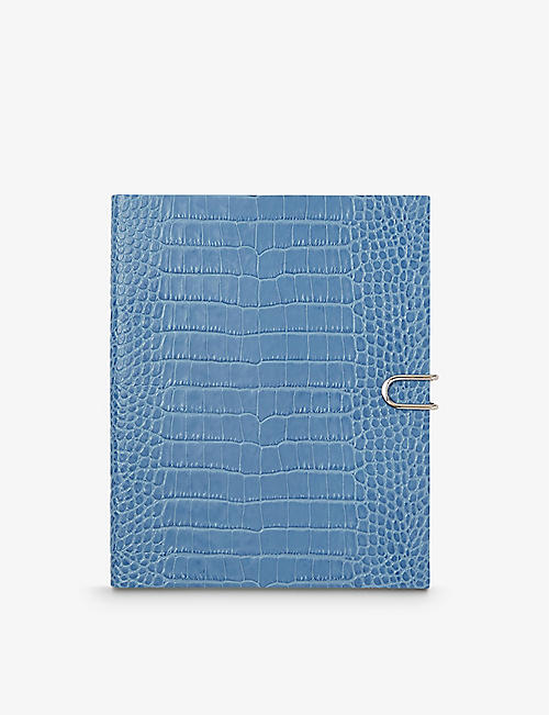 SMYTHSON: Mara Portobello side-closure leather notebook 21cm x 26cm