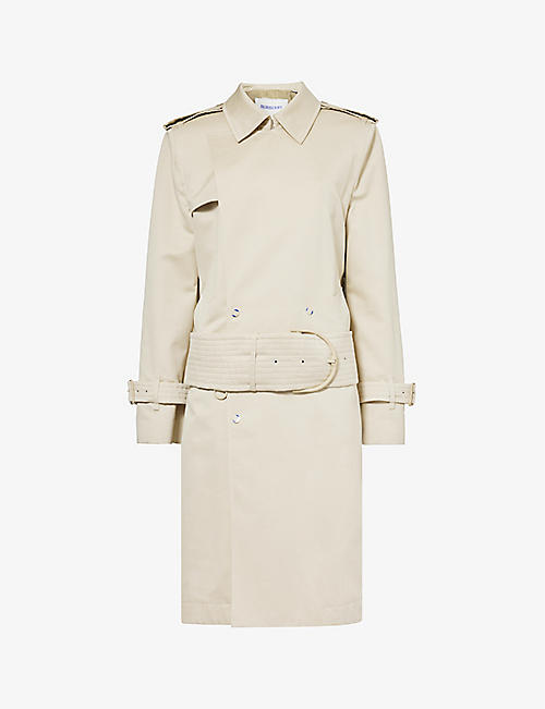 BURBERRY: Double-breasted collar cotton and silk-blend coat