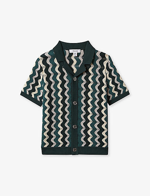 REISS: Waves zig-zag knitted shirt 3-14 years