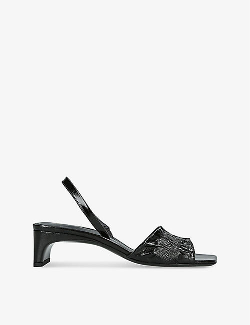 TOTEME: Gathered-strap leather heeled sandals