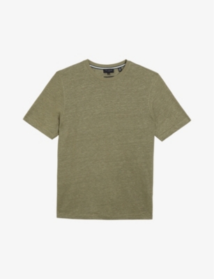 TED BAKER: Flinlo regular-fit short-sleeve linen T-shirt
