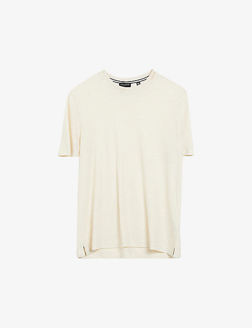 TED BAKER: Flinlo regular-fit short-sleeve linen T-shirt