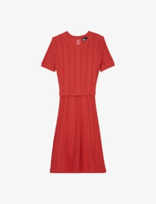 THE KOOPLES: Round-neck short-sleeve knitted mini dress