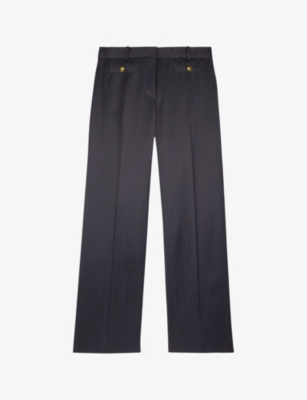 THE KOOPLES: Button-embellished straight-leg high-leg woven trousers