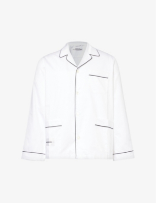 MAGNIBERG: Sorbetto contrast-piping cotton pyjama top