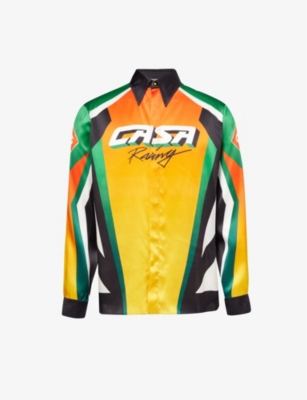 CASABLANCA: Casa Racing colour-block silk shirt