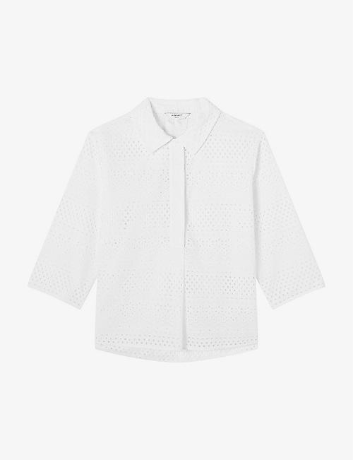 LK BENNETT: Edie broderie-anglaise cotton shirt