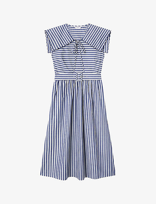 LK BENNETT: Beau stripe cotton midi dress