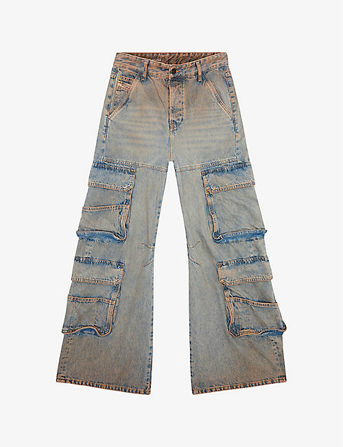 DIESEL: Sire wide-leg low-rise jeans