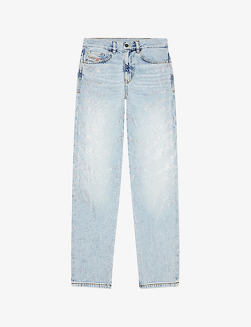 DIESEL: 2016 D-Air rhinestone-embellished low-rise denim jeans