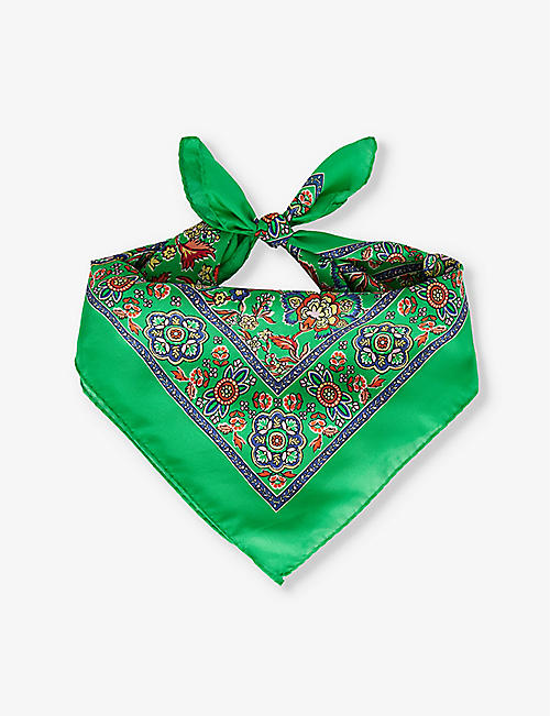 POLO RALPH LAUREN: Floral-pattern silk bandana